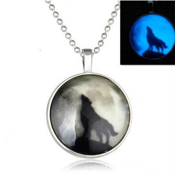 Moonlight Wolf Pendant luminous Necklace African Jewelry Necklace